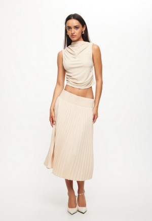 Beige Lioness Sydney Pleat Skirt | Canada-ASTCR8674