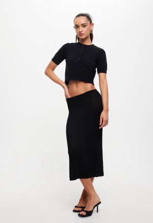 Black Lioness Pure Midi Skirt | Canada-CUIXV4750