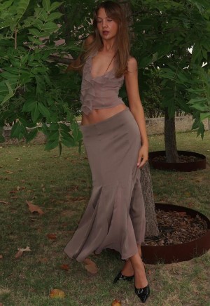 Grey Lioness Rose Maxi Skirt | Canada-ISEZT3247