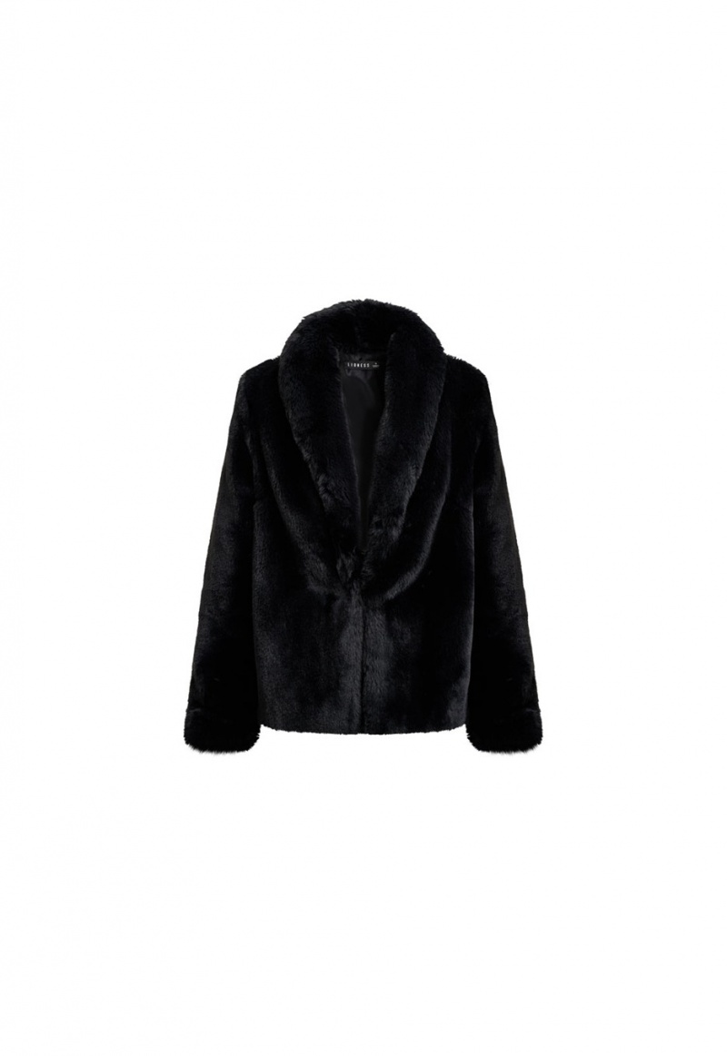 Black Lioness Bada Bing Faux Fur Coat | Canada-EGFVP5248