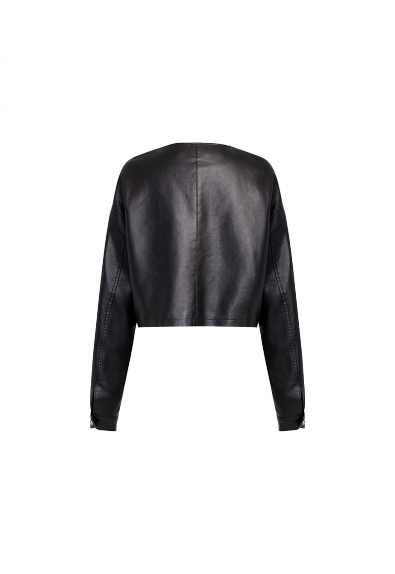 Black Lioness Coco Leather Jacket | Canada-LWDPK3425