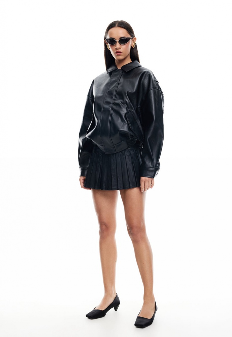 Black Lioness Kenny Bomber Jacket | Canada-DYAKE5497