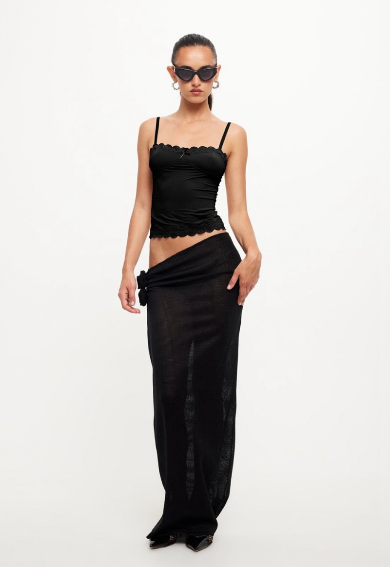 Black Lioness Soul Mate Maxi Skirt | Canada-VAUDH1305