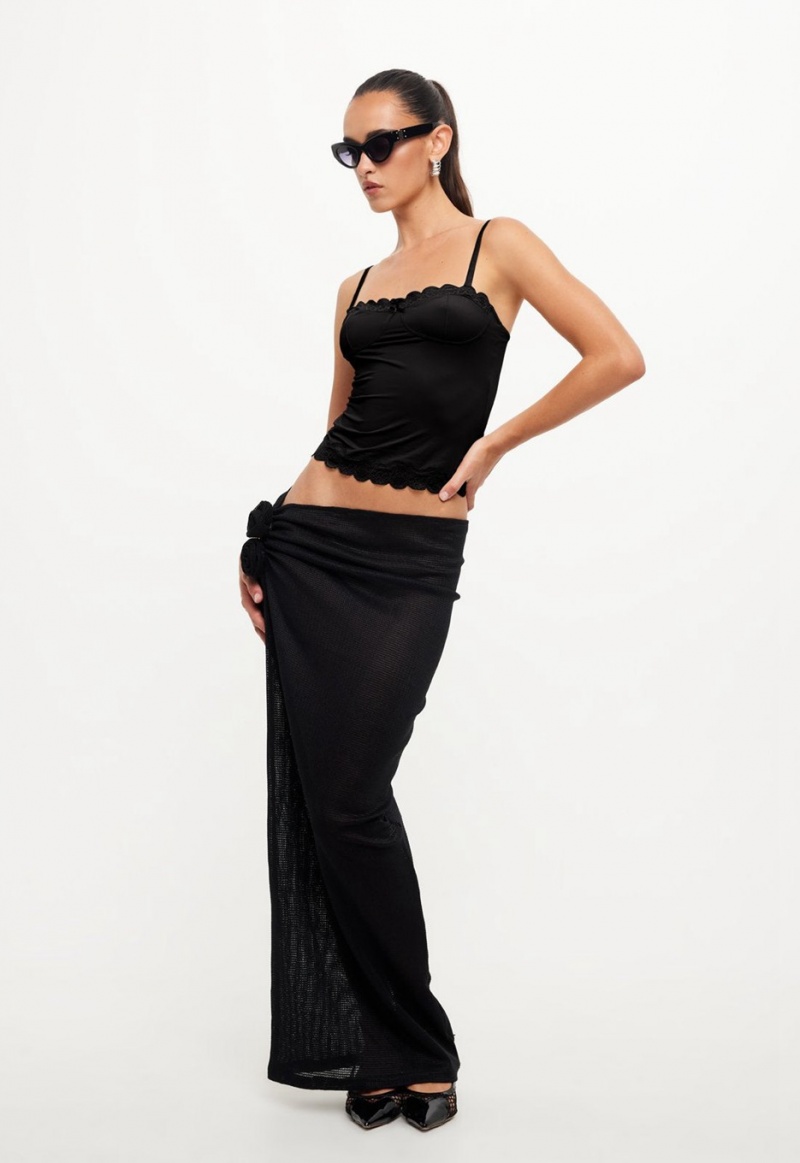 Black Lioness Soul Mate Maxi Skirt | Canada-VAUDH1305