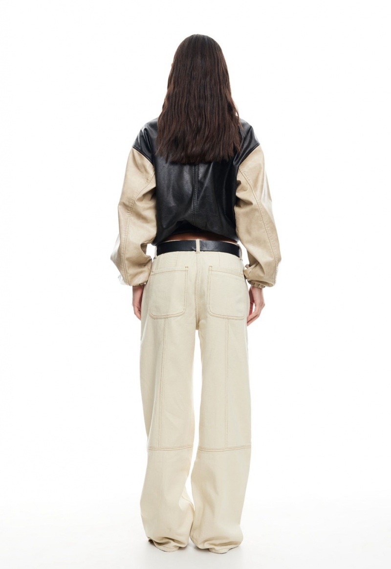 Black / Beige Lioness Nirvana Bomber Jacket | Canada-BAPIY3275