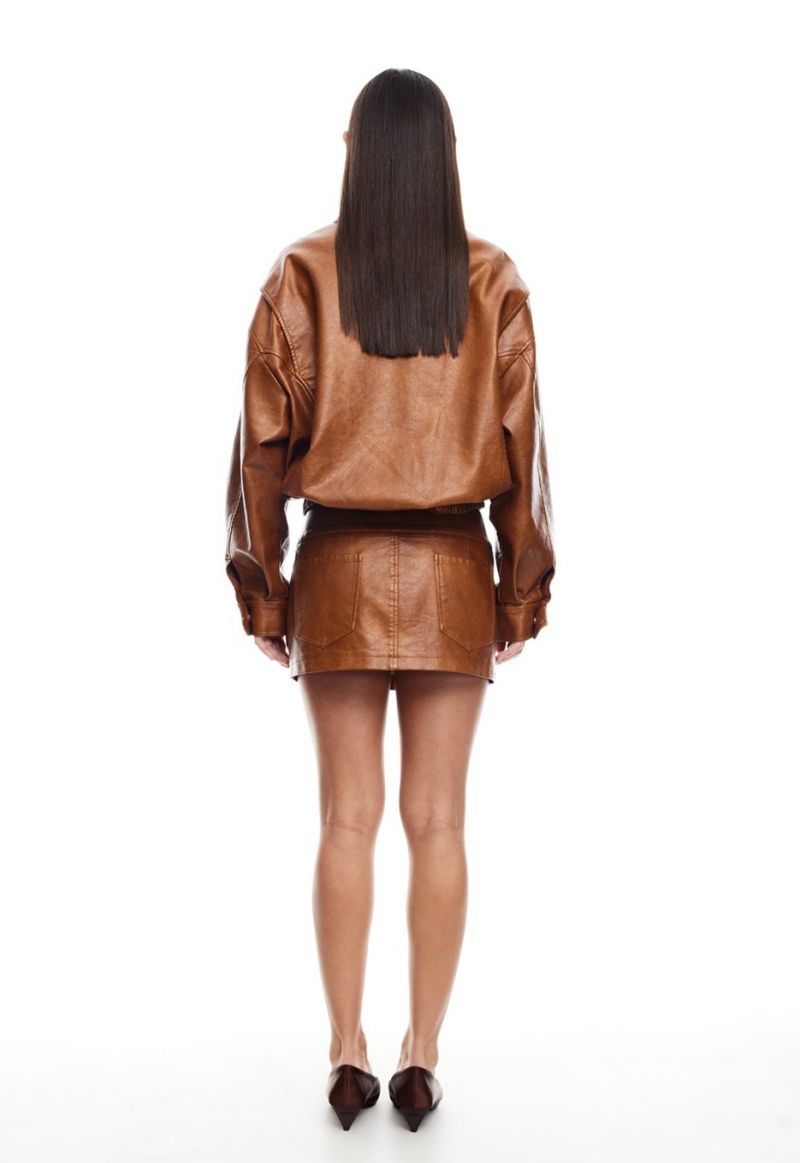 Brown Lioness Kenny Bomber Jacket | Canada-SWVNJ8357