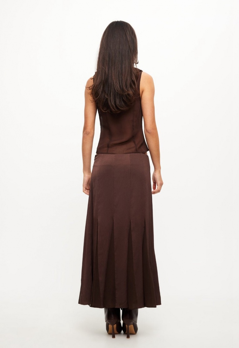 Chocolate Lioness Rose Maxi Skirt | Canada-AYURI5396