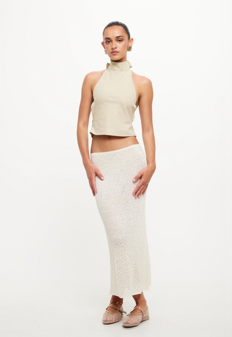 Cream Lioness Pure Midi Skirt | Canada-EZNYS8450