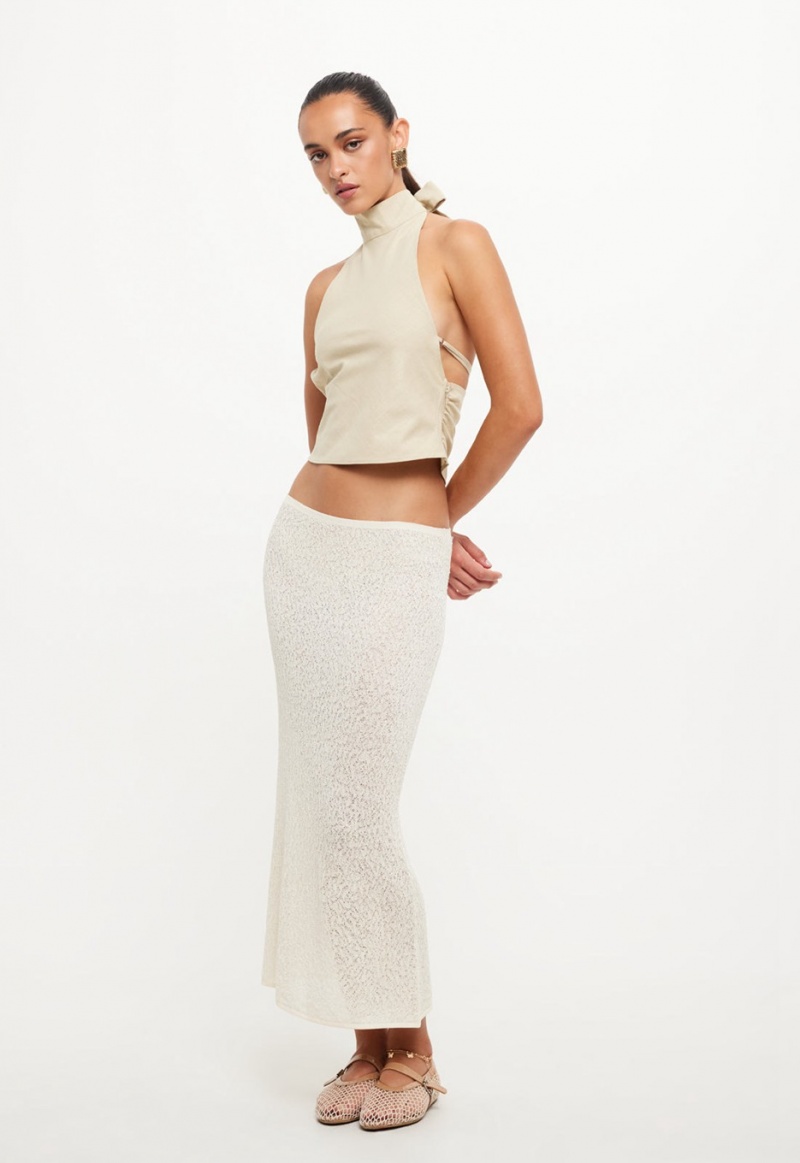 Cream Lioness Pure Midi Skirt | Canada-EZNYS8450