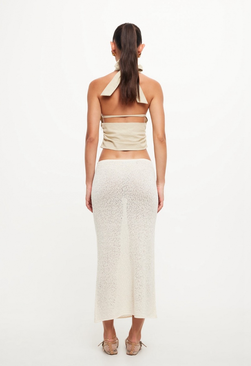 Cream Lioness Pure Midi Skirt | Canada-EZNYS8450