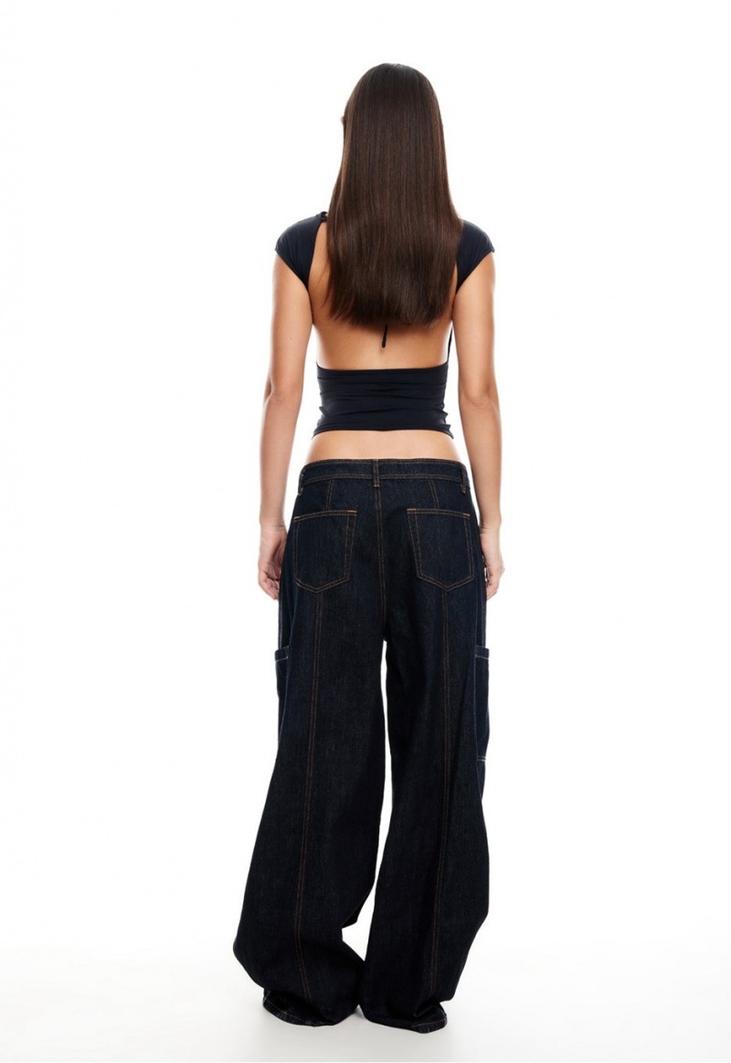 Dark Blue Lioness Veneda Baggy Jeans | Canada-CYEOD6317