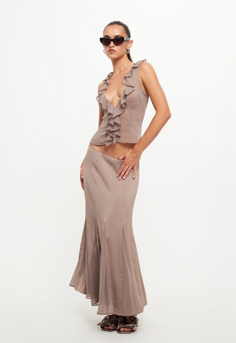 Grey Lioness Rose Maxi Skirt | Canada-ISEZT3247