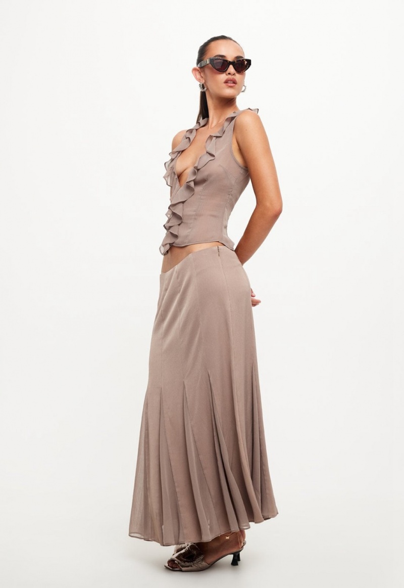 Grey Lioness Rose Maxi Skirt | Canada-ISEZT3247