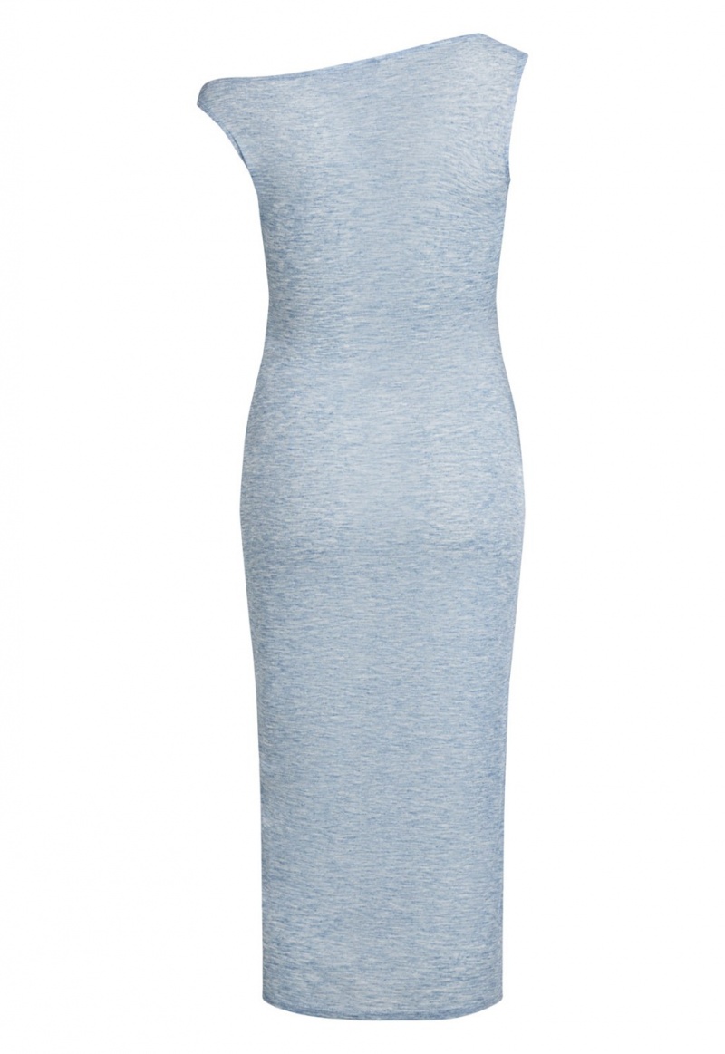 Light Blue Lioness Contour Off Shoulder Midi Dress | Canada-QFBUX3712