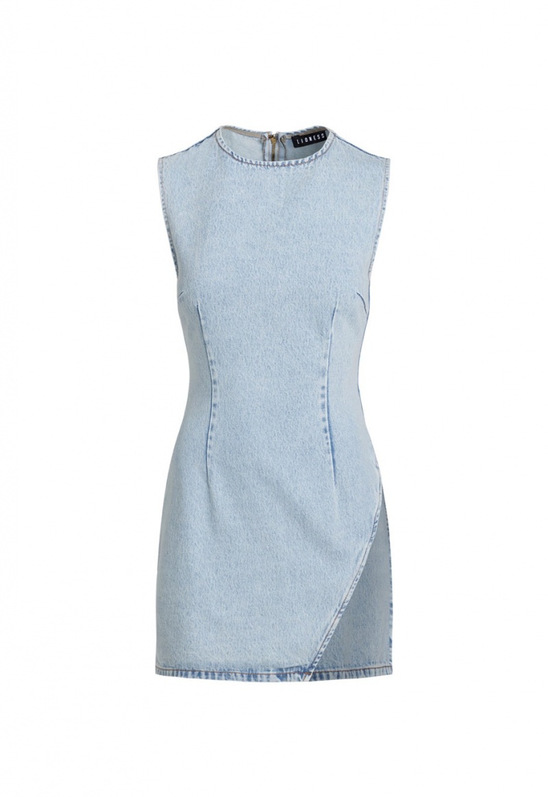 Light Blue Lioness Sculpted Denim Mini Dress | Canada-GKYFB8013