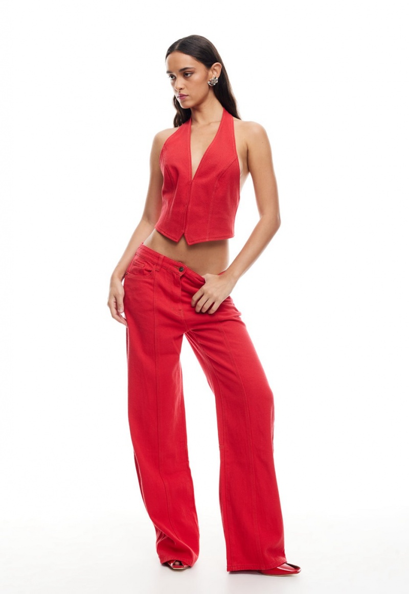 Red Lioness Je Suis Halter Top | Canada-AUZDE7851