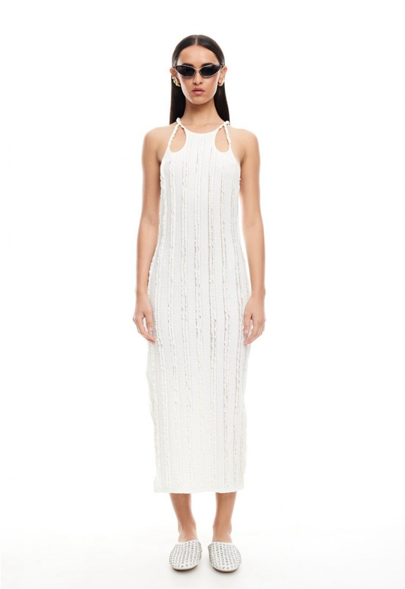 White Lioness Double Strap Midi Dress | Canada-TQACJ4582