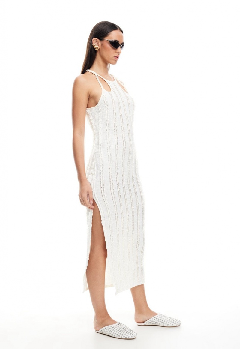 White Lioness Double Strap Midi Dress | Canada-TQACJ4582