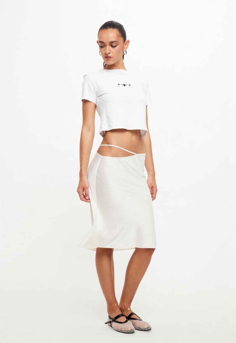 White Lioness Nineties Midi Skirt | Canada-QEZOP4815