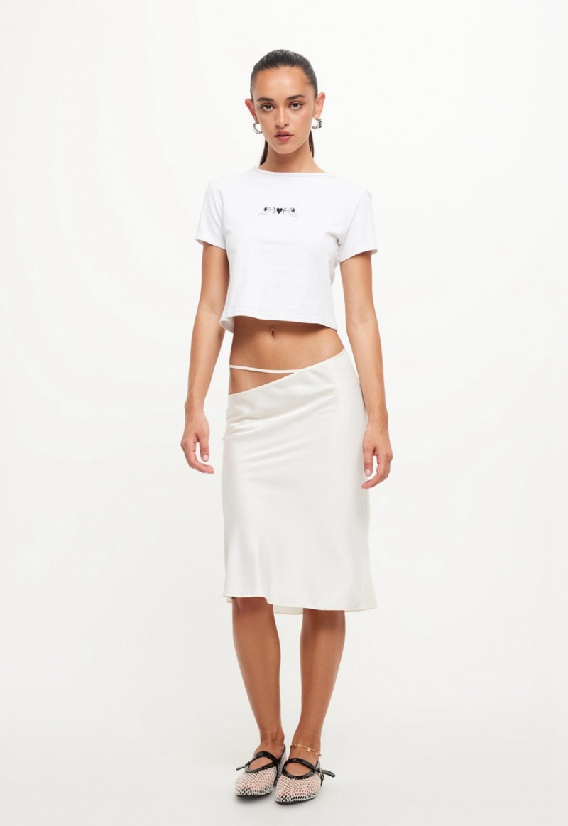 White Lioness Nineties Midi Skirt | Canada-QEZOP4815