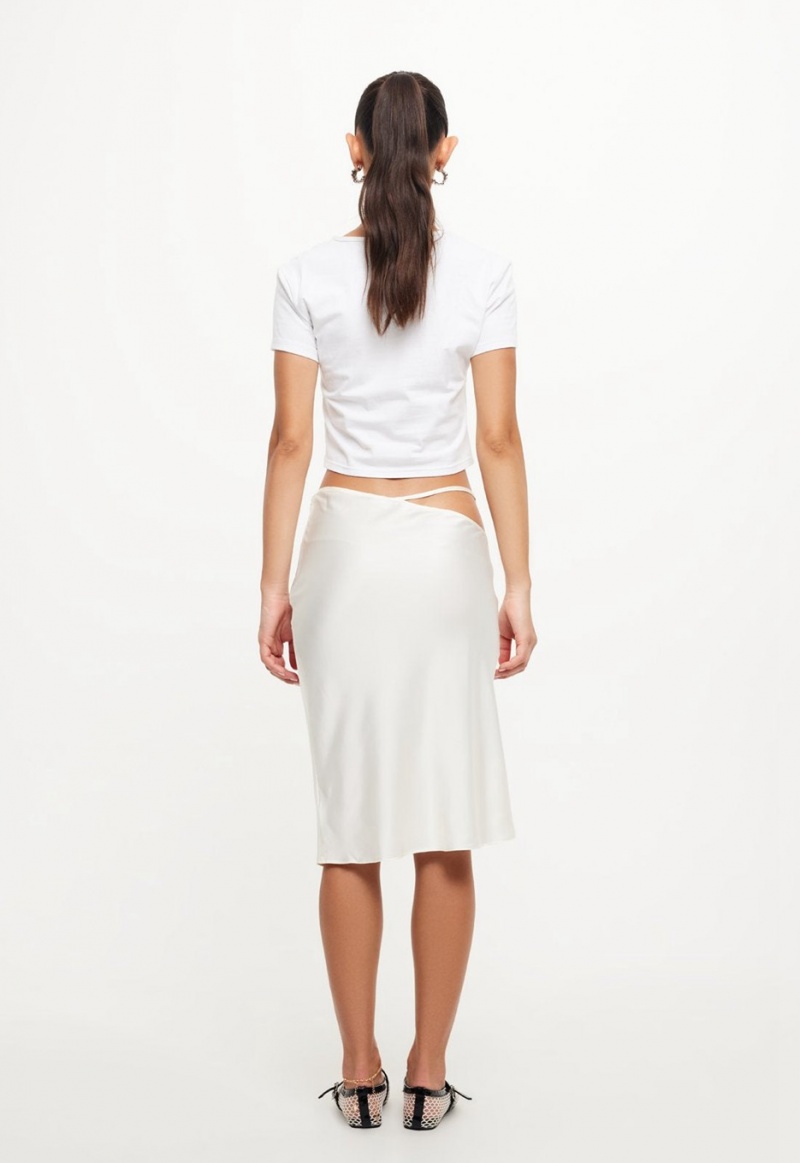 White Lioness Nineties Midi Skirt | Canada-QEZOP4815