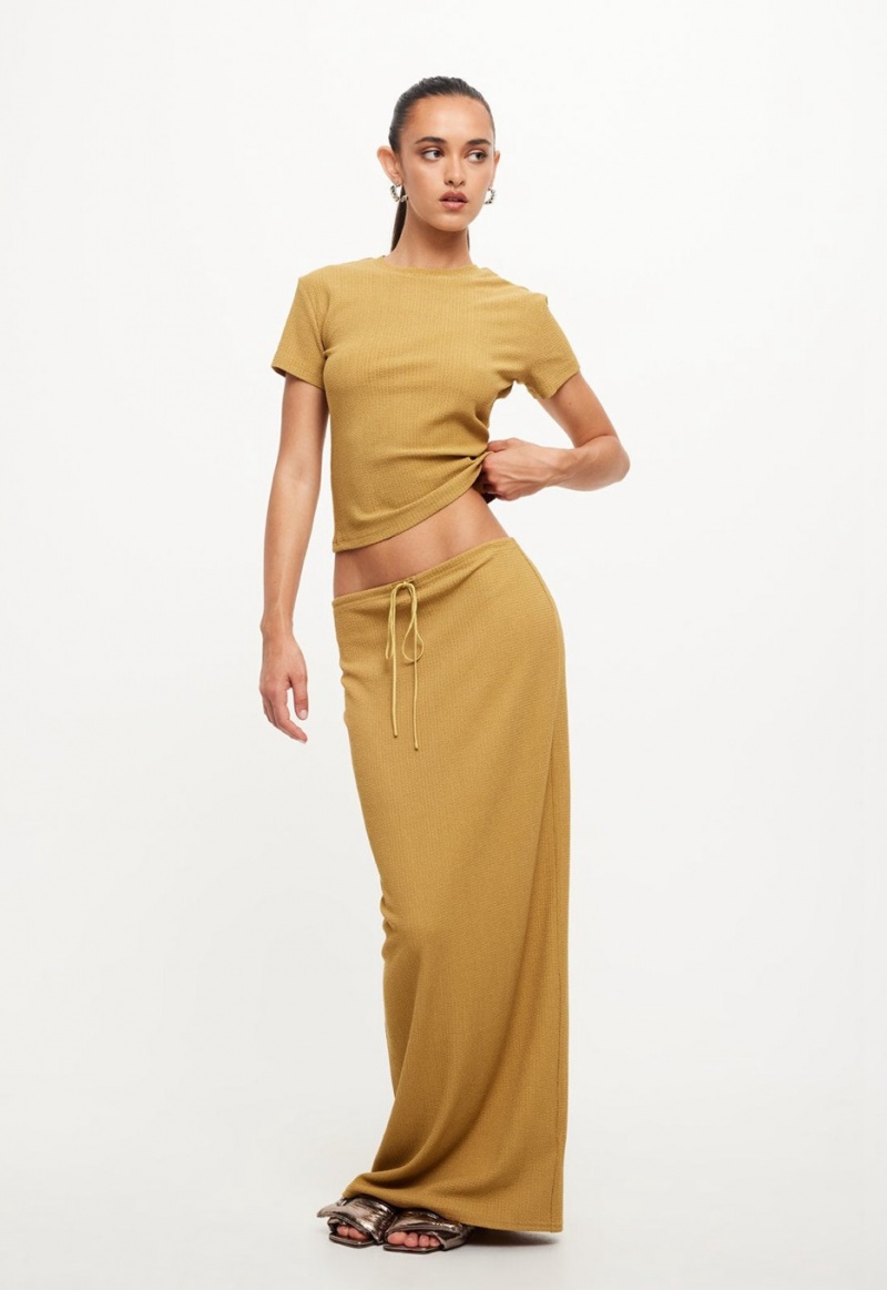 Yellow Lioness Nostalgic Maxi Skirt | Canada-SKRTW5846