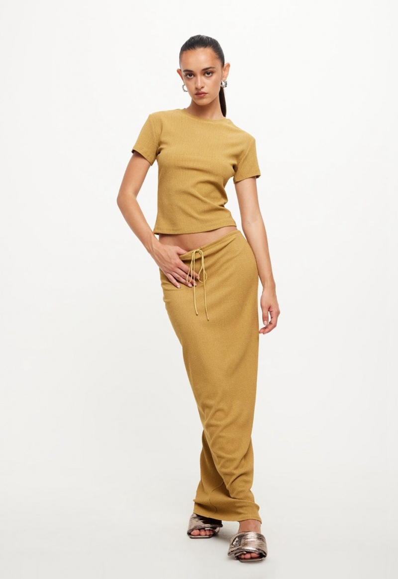 Yellow Lioness Nostalgic Maxi Skirt | Canada-SKRTW5846